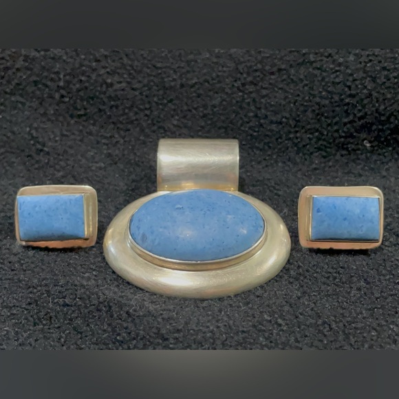 Blue Aventurine Pendant and Earrings (Set) - Picture 2 of 5